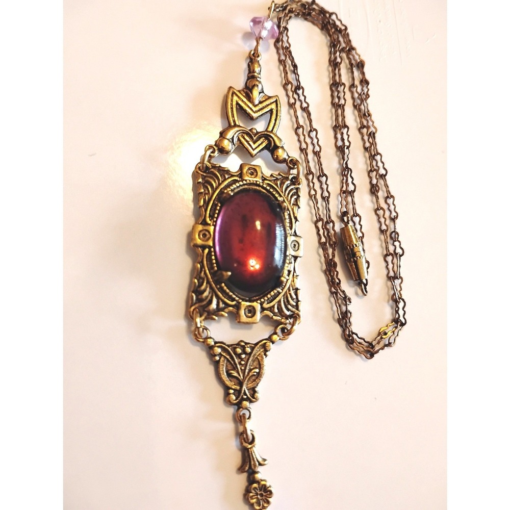 Vintage Victorian Revival Vampy Necklace Whimsygoth Gothic Coquette Dark Fairy - Picture 3 of 6